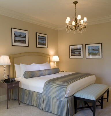 Suite #405 offers cozy accommodations with views of the city and park.